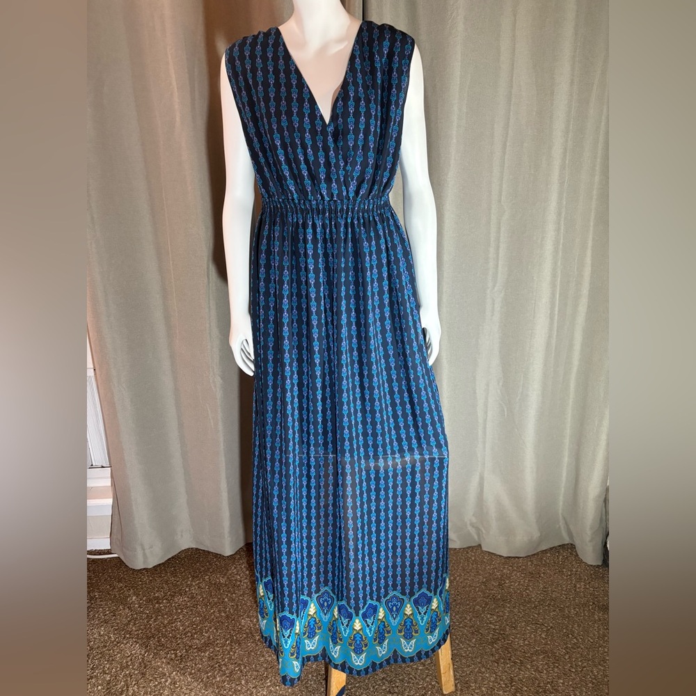 Massimo Blue and Green Maxi Dress